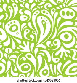 Classical luxury old fashioned damask ornament, royal victorian seamless texture for wallpapers, textile, wrapping. Exquisite template in green and white doodles. Vector damask seamless pattern.