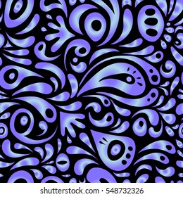 Classical luxury old fashioned damask ornament, royal victorian seamless texture for wallpapers, textile, wrapping. Exquisite baroque template with violet doodles. Vector damask seamless pattern.
