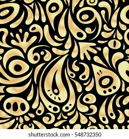 Classical luxury old fashioned damask ornament, royal victorian seamless texture for wallpapers, textile, wrapping. Exquisite doodle baroque template. Vector damask seamless pattern in beige colors.