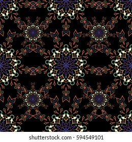 Classical luxury old fashioned damask ornament, royal victorian seamless texture for textile and wrapping. Exquisite baroque template in beige, orange and green colors. Vector damask seamless pattern.