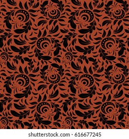 Classical luxury old fashioned damask ornament, royal victorian seamless texture for wallpapers, textile, wrapping. Exquisite baroque template with duotone doodles. Vector damask seamless pattern.