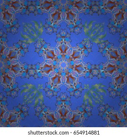 Classical luxury old fashioned damask ornament, royal victorian seamless texture for wallpapers, textile, wrapping. Exquisite baroque template in gray and blue colors. Vector damask seamless pattern.