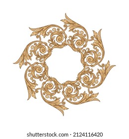 Classical luxury old fashioned royal baroque, historical ornament with lilies, victorian floral Clip art, set of elements for design Vector illustration.