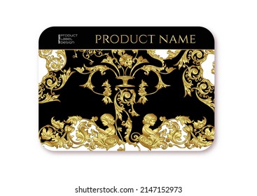 Klassischer Luxus altmodische königliche Barock, historische Ornament mit Lilien, siegreichen Blumendebit oder Kredit, Pass, Rabatt, Mitgliedskartenvorlage. Vektorgrafik.