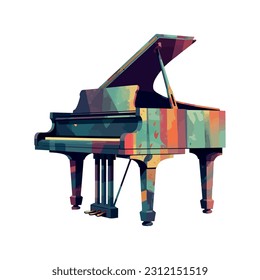 Classical majestic musical piano icon isolated
