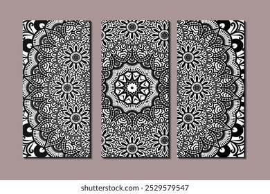 Classical mandala art frame for invitation card design, Decorative mandala art element for print, poster, cover, brochure, flyer, banner, meditation, yoga, wedding, henna, tattoo, vector art 