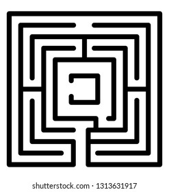 Classical maze line icon vector