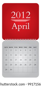 Classical monthly calendar for 2012, April - vector