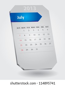 Classical monthly calendar for July, 2013