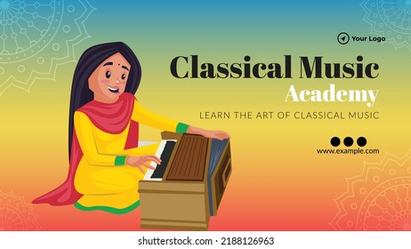 Classical Music Academy Landscape Banner Template. 