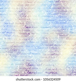 Classical music background pattern with the treble clef