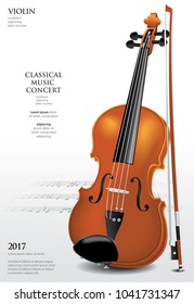 The Classical Music Concept Violin Vector Illustration