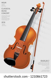 The Classical Music Concept Violin Vector Illustration