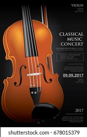 The Classical Music Concept Violin Vector Illustration
