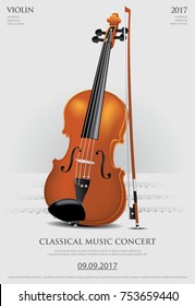 The Classical Music Concept Violin Vector Illustration