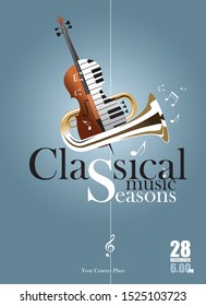 Classical music concert poster design. Editable EPS vector svg