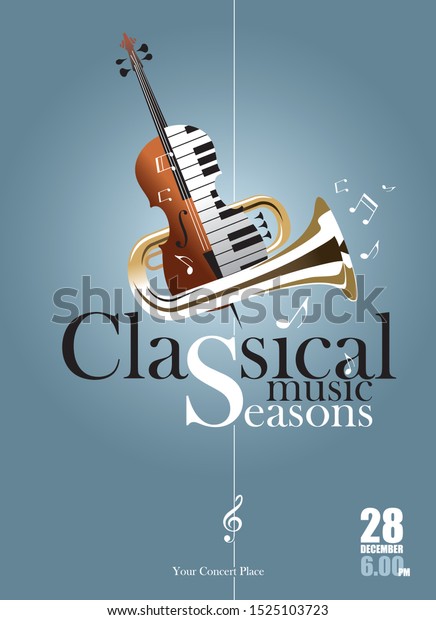 Classical music concert poster design. Editable\
EPS vector