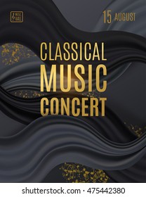 Classical Music Concert Poster With Elegant Background. Vector Template Design