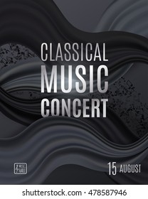 Classical music concert poster with elegant background. Vector template design