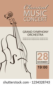 Classical Music Concert Poster With Violin Image