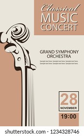 classical music concert poster with violin image