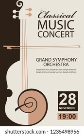 Classical Music Concert Poster With Violin Image