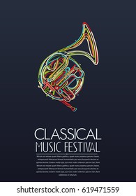 Classical Music Event Poster, Vector Illustration