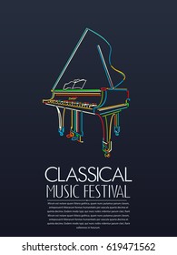 Classical Music Event Poster, Vector Illustration