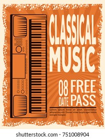 Classical music festival flyer icon vector illustration graphic design