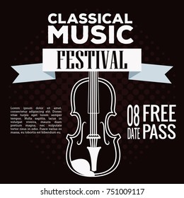 Classical music festival flyer icon vector illustration graphic design
