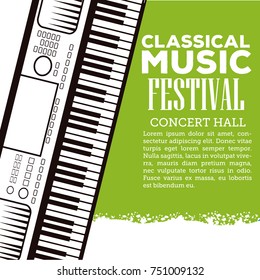Classical music festival flyer icon vector illustration graphic design