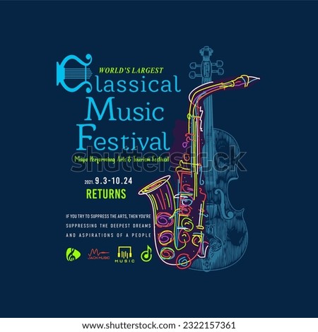 Classical music festival typography slogan for t shirt printing, tee graphic design. 