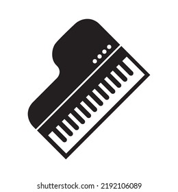 Classical music instrument piano icon | Black Vector illustration |