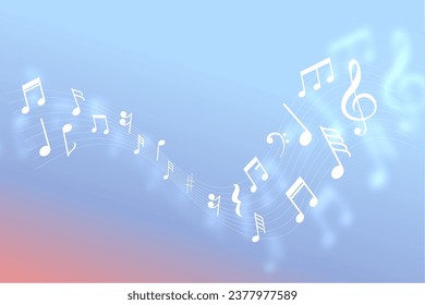 classical music notes pentagram background for melody or jazz song vector