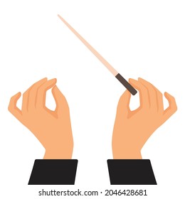 classical music, orchestra leader. Conductor person doing lead gesture