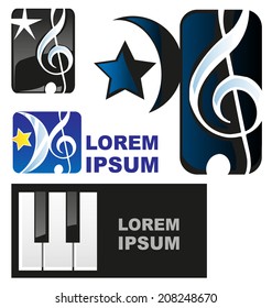 Classical music symbol set isolated