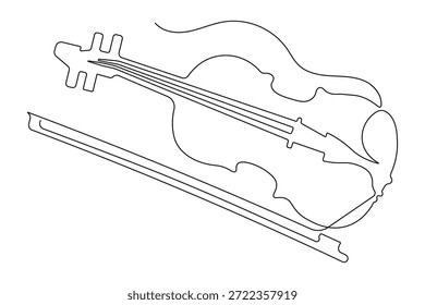 Música clássica violino de uma única linha arte estilo mínimo ilustração isolada