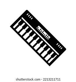 Classical musical instrument keyboard icon | Black Vector illustration |
