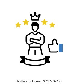Icono de estilo de contorno Clásica de satisfacción del Cliente
