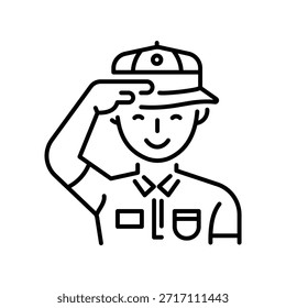 Classical outline style icon of player cap