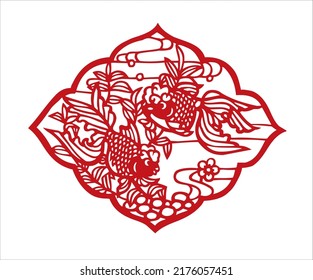 The classical papercut pattern vector