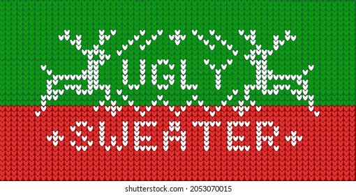 Diseño de patrones clásicos para el suéter feo de Navidad con ciervo y pino