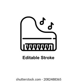 classical piano icon designed in outline style in musical instrument icon theme