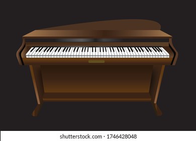 classical piano on the black background, piano vector,instruments