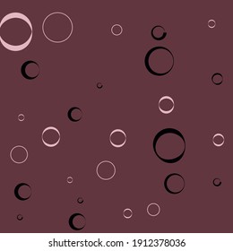 Classical Pink Black Pastel Minimal Ornamental Fabrics. Dark Purple Oval Round Modern Style Background. Light Donut Retro Vector Background. Bagel Curves Calm Bordo Elegant Circles Modern Design.
