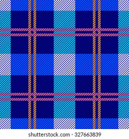 Classical plaid seamless checkered vector pattern. Retro textile collection. Blue. Backgrounds & textures shop.