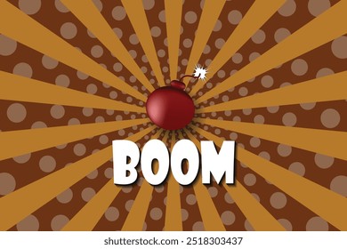 Fondo de pantalla Clásica del arte pop con la bomba para su diseño, ilustración del Arte vectorial