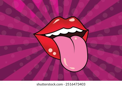 Fondo de pantalla Clásica del arte pop con los labios para su diseño, ilustración del Arte vectorial