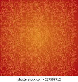 Classical red and gold floral wallpaper