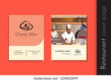 Classical restaurant book cover. Which can also be used as a flyer or presentation folder or report card.